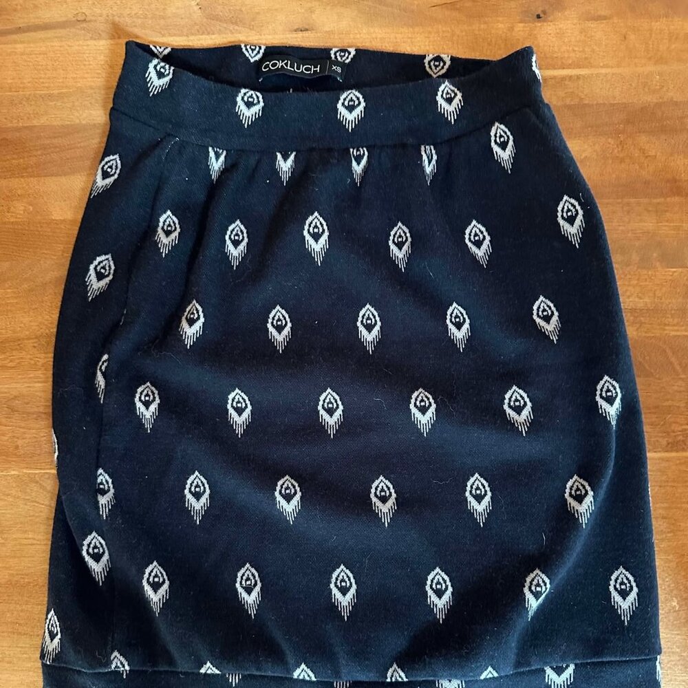 COKLUCH Quebec designer black skirt XS